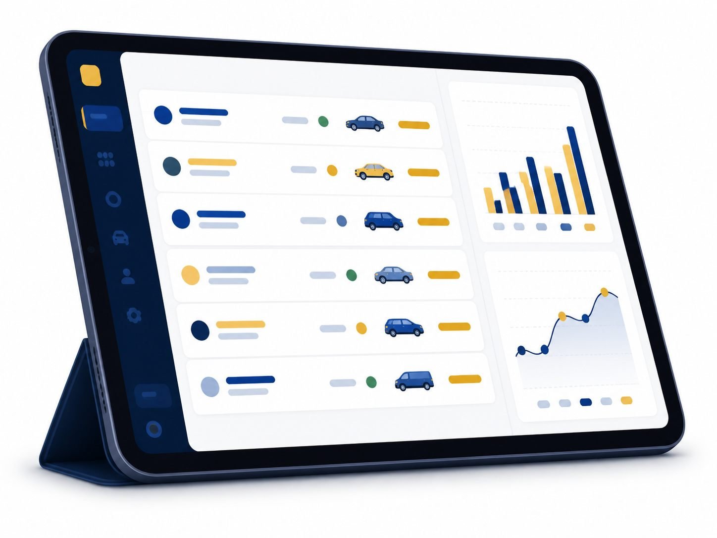 The karfisllc.com dispatch dashboard, showing live reservations and revenue reports